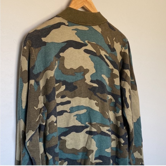 J. Crew Camo Zip Up Sweater Bomber Style Cardigan size M - Picture 11 of 13